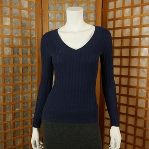 Express Navy V-Neck Sweater XS